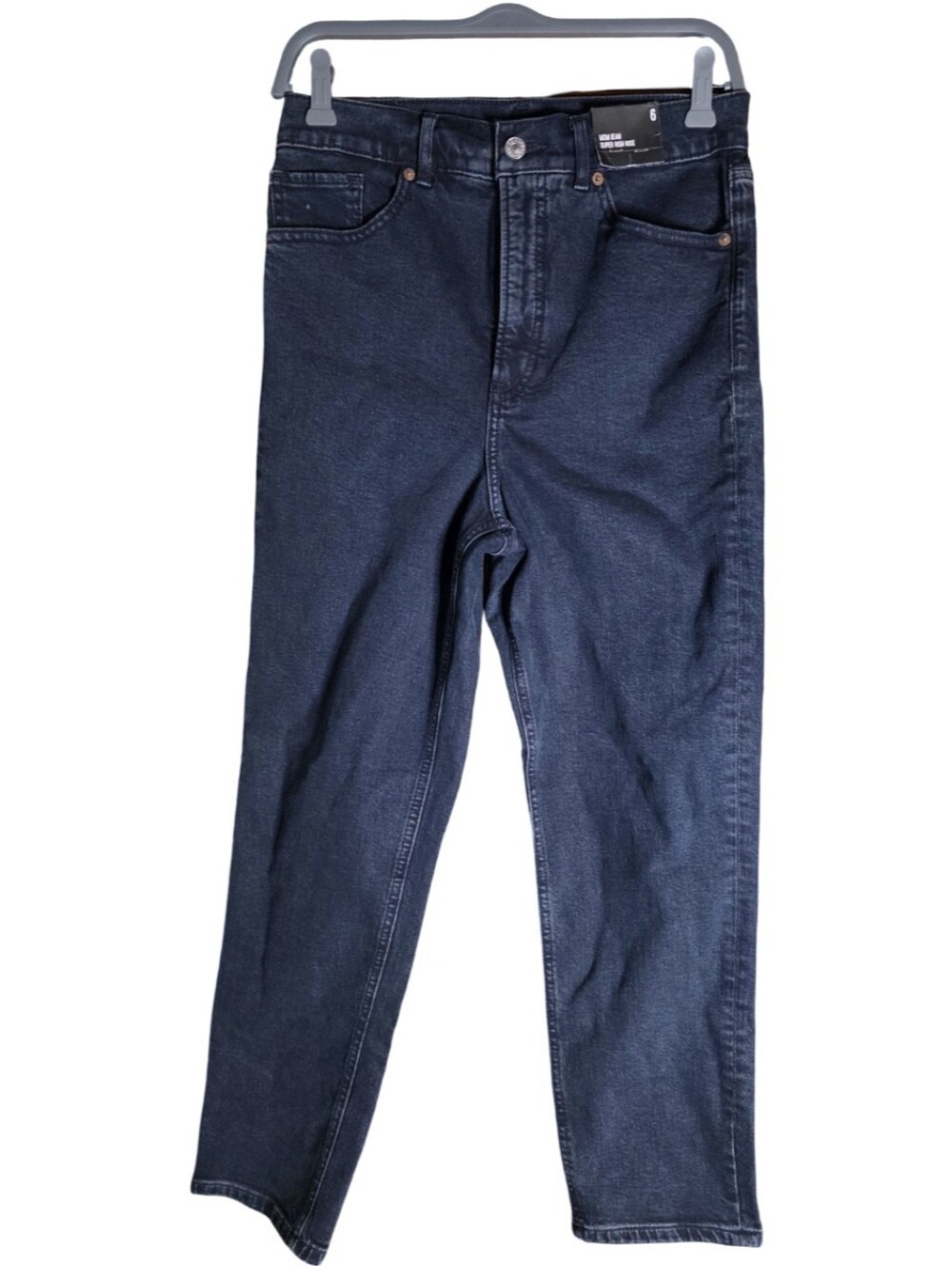 NWT Express Mom Jeans Super High Rise Dark Wash Cropped Jeans Size 6